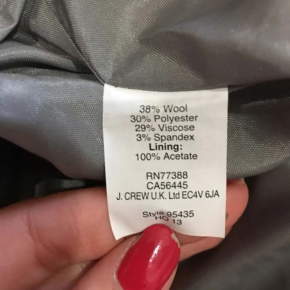 J. Crew Women’s Elastic Waistband Lined Skirt Pockets Gray Size 10 Wool Fall